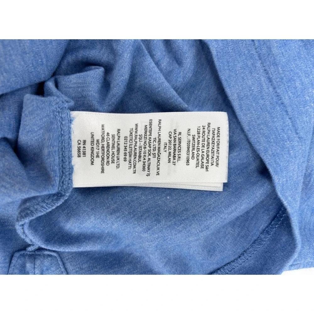 Polo Ralph Lauren Mens Classic Fit Short Sleeve Polo Shirt Blue Heather Medium